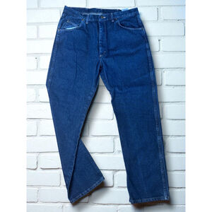 Wrangler Rugged Wear Men’s 36x32 Dark Blue Straight Leg Denim Jeans Western